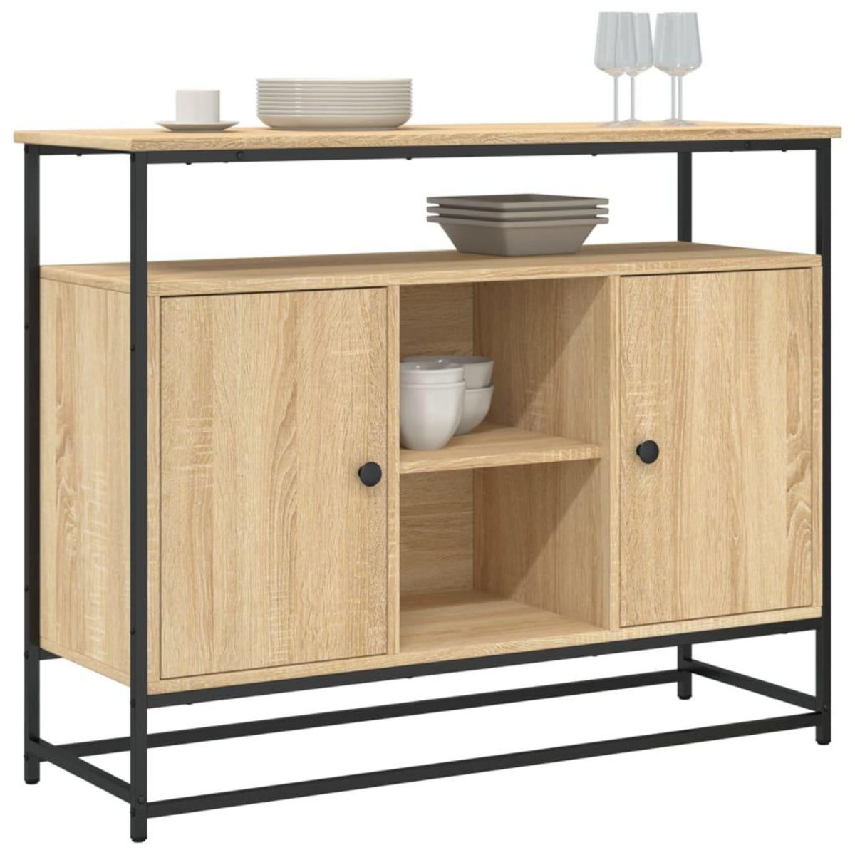 VIDAXL Buffet chene sonoma 100x35x80 cm bois d'ingenierie