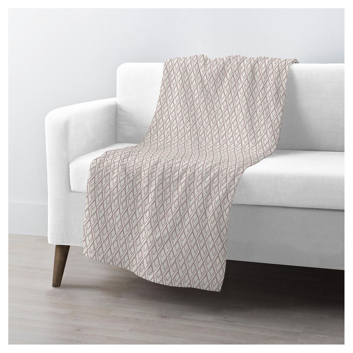 Plaid coral fantaisie motifs losanges VILLADECO ZAHAR