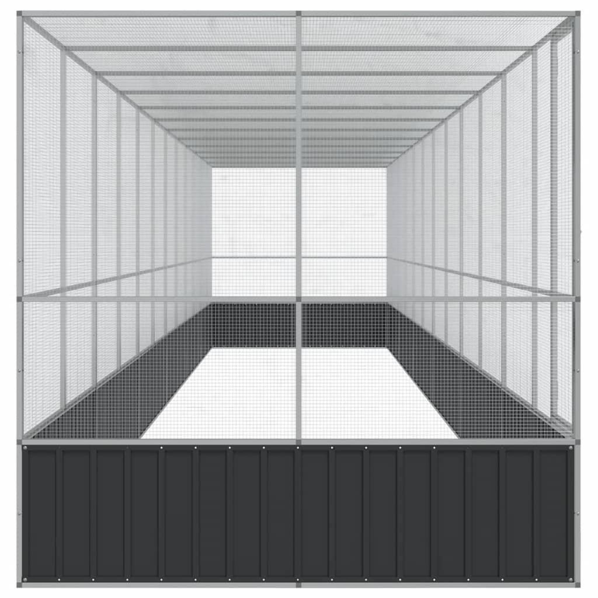 Voir la diapositive 4 : VIDAXL Voliere avec extension argente 1246x207x212 cm acier