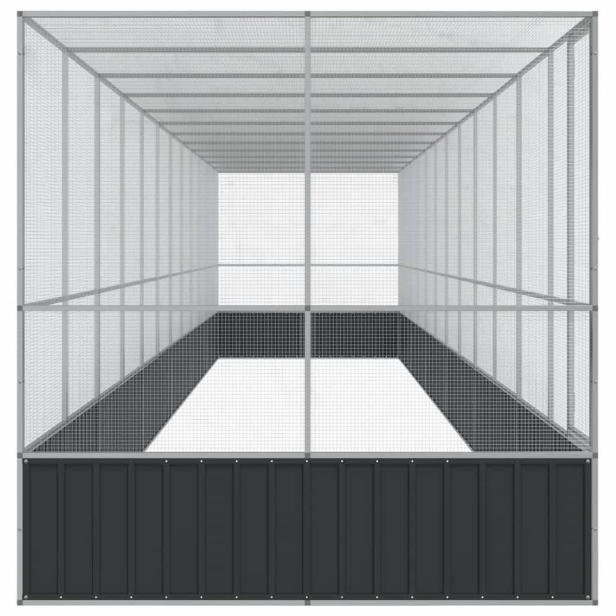 VIDAXL Voliere avec extension argente 1246x207x212 cm acier