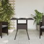 Voir la diapositive 3 : VIDAXL Table de jardin avec dessus en verre marron resine tressee
