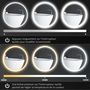 Voir la diapositive 5 : KLEANKIN Miroir rond lumineux LED de salle de bain 29 W Ø 60 cm tactile antibuée blanc argent