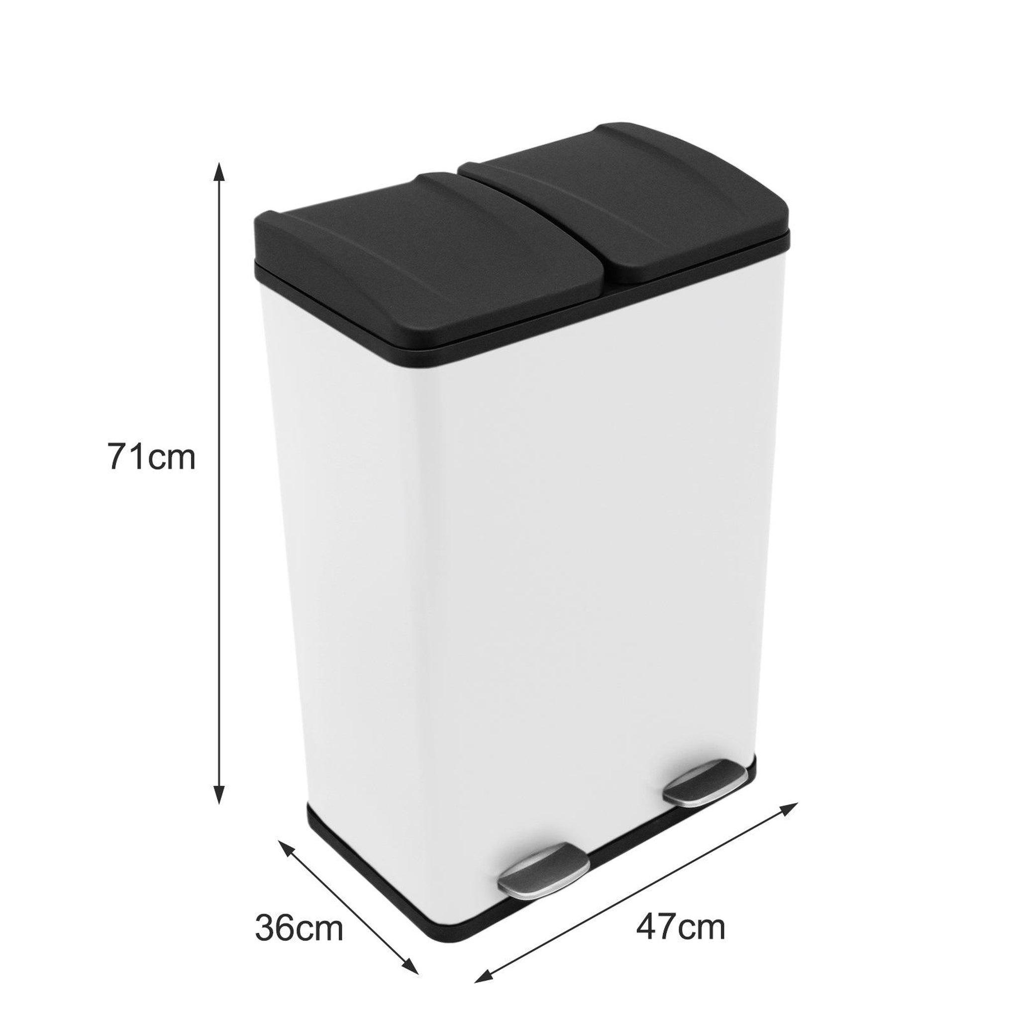 Voir la diapositive 4 : Monster Poubelle de Recyclage à Double Bac 60L