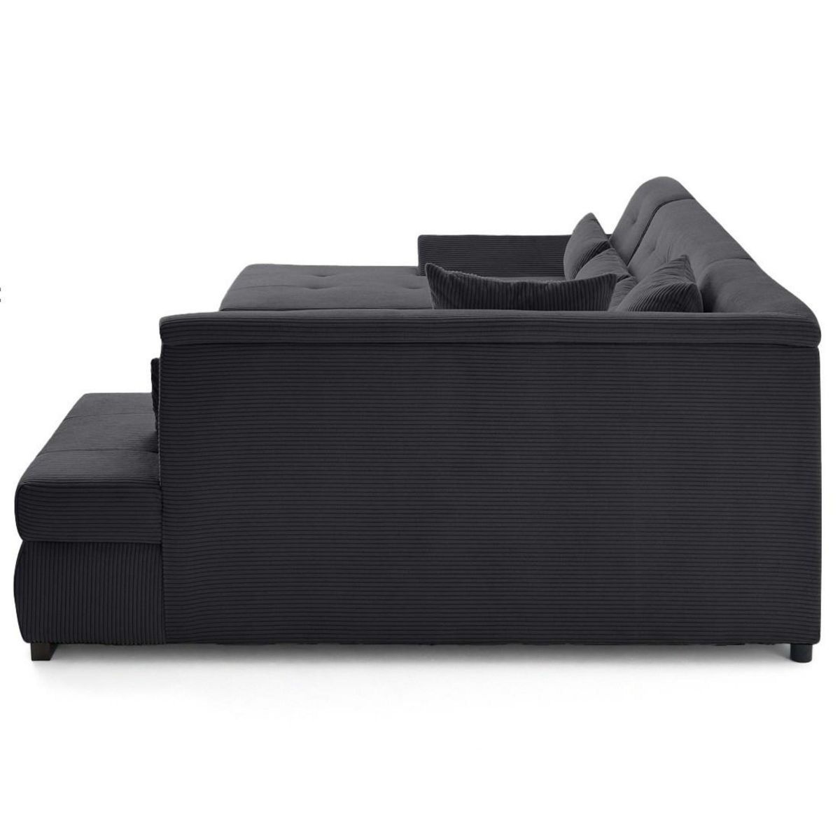 LISA DESIGN Vermont s - canapé panoramique d'angle droit 7 places en velours côtelé