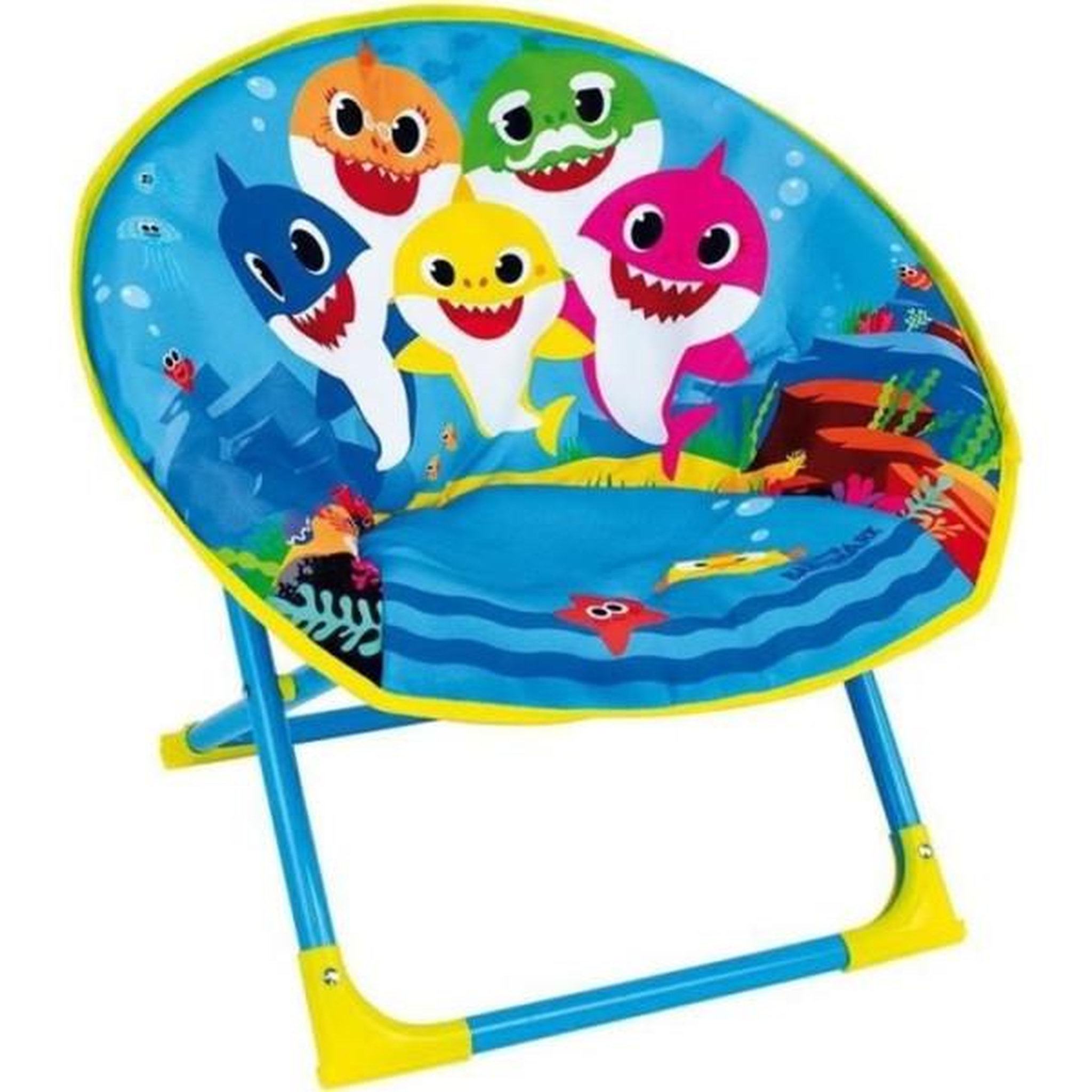 Fun House Siege lune pliant pour enfant - FUN HOUSE - BABY SHARK - Bleu - H.47x L.54x P.45 cm