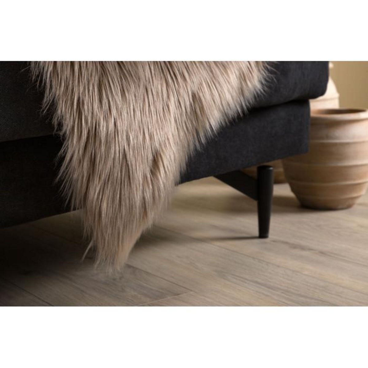 Paris Prix Tapis Imitation Fourrure  Katy  60x90cm Marron