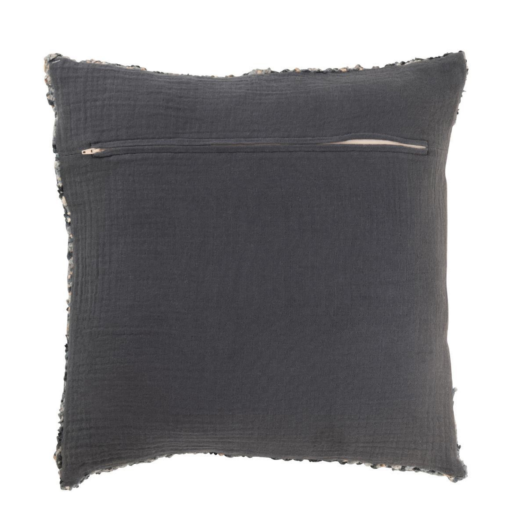 Voir la diapositive 2 : J-LINE Coussin en tweed  cosy  45x45cm bleu & blanc