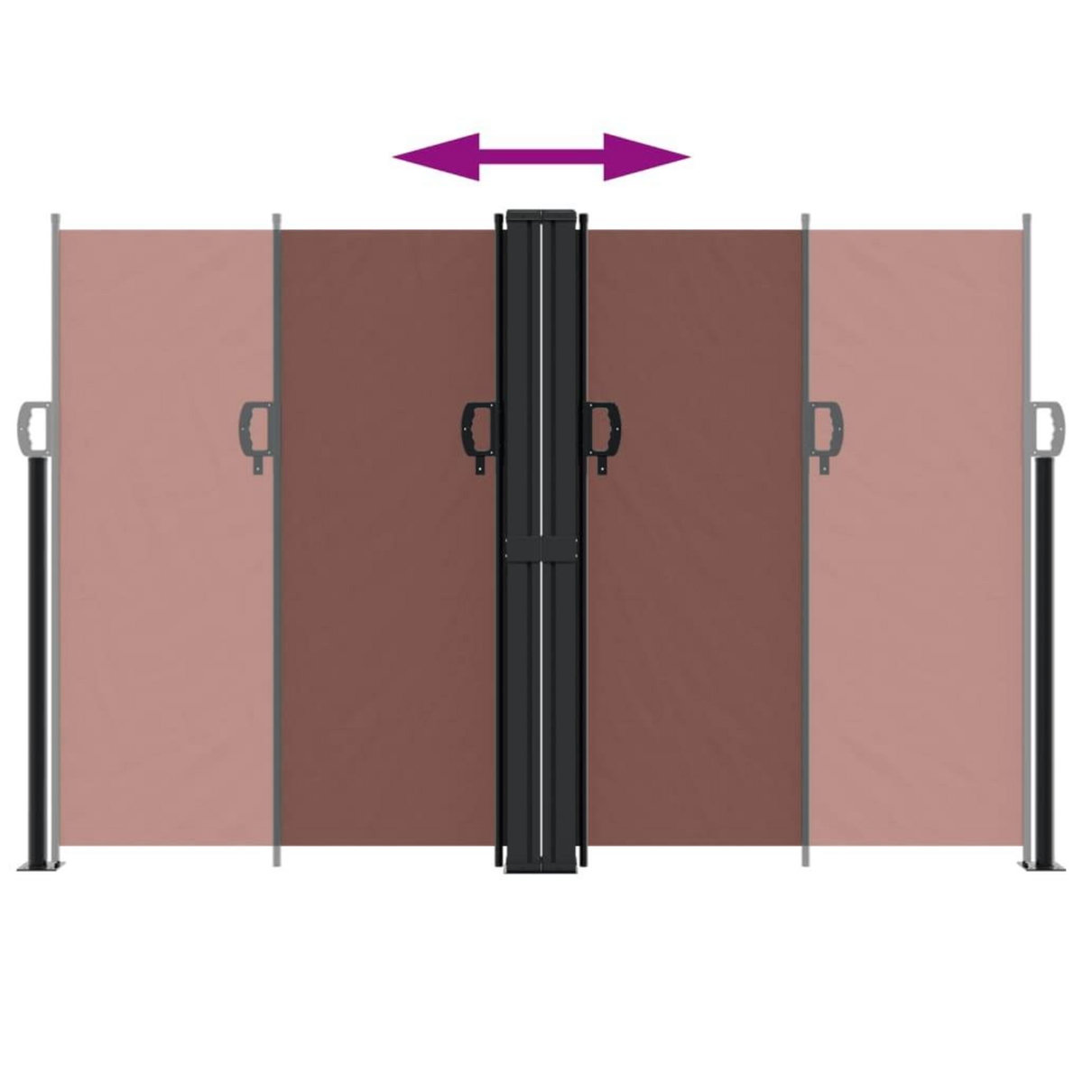 VIDAXL Auvent lateral retractable marron 160x600 cm