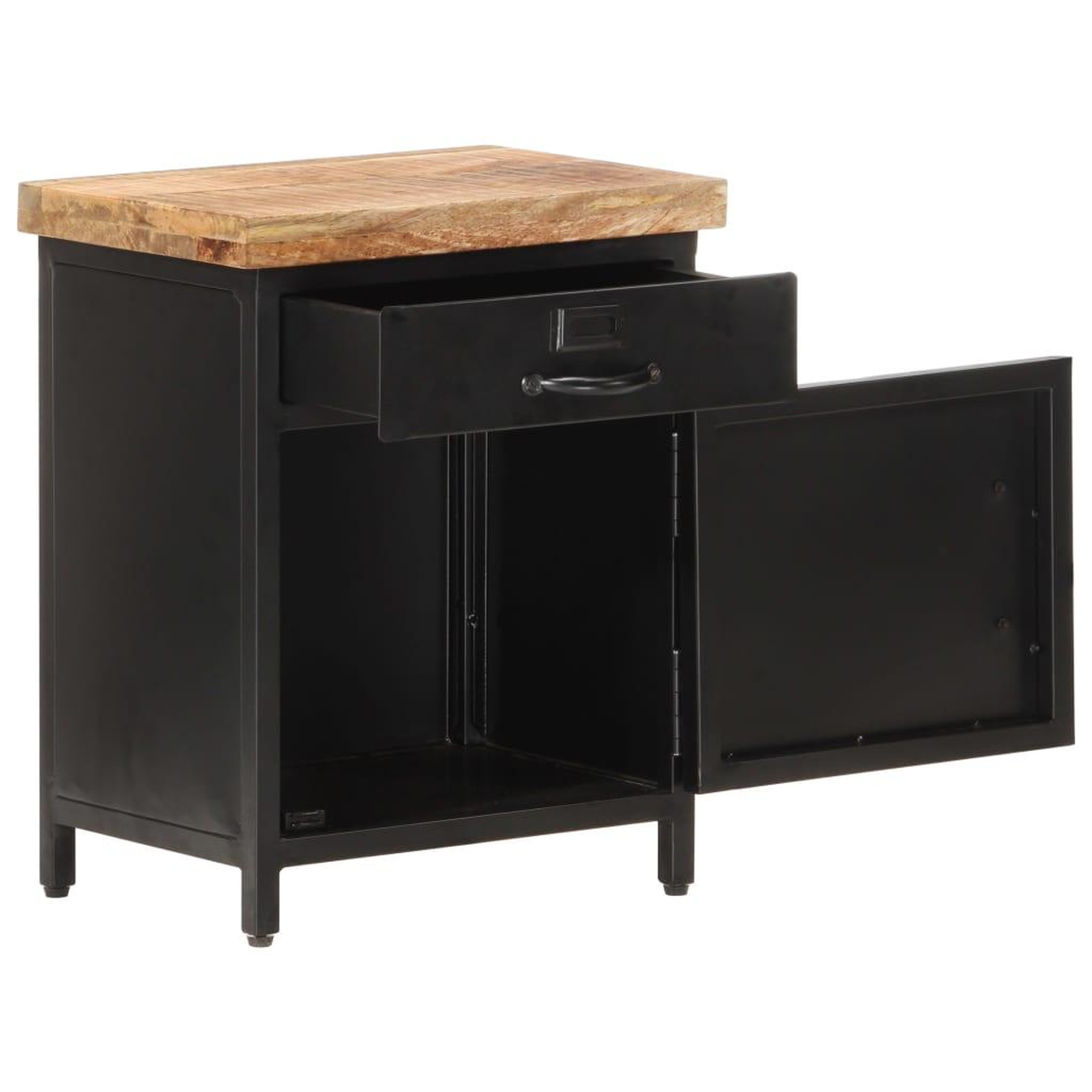 Voir la diapositive 2 : VIDAXL Table de chevet 40x30x52 cm bois de manguier brut