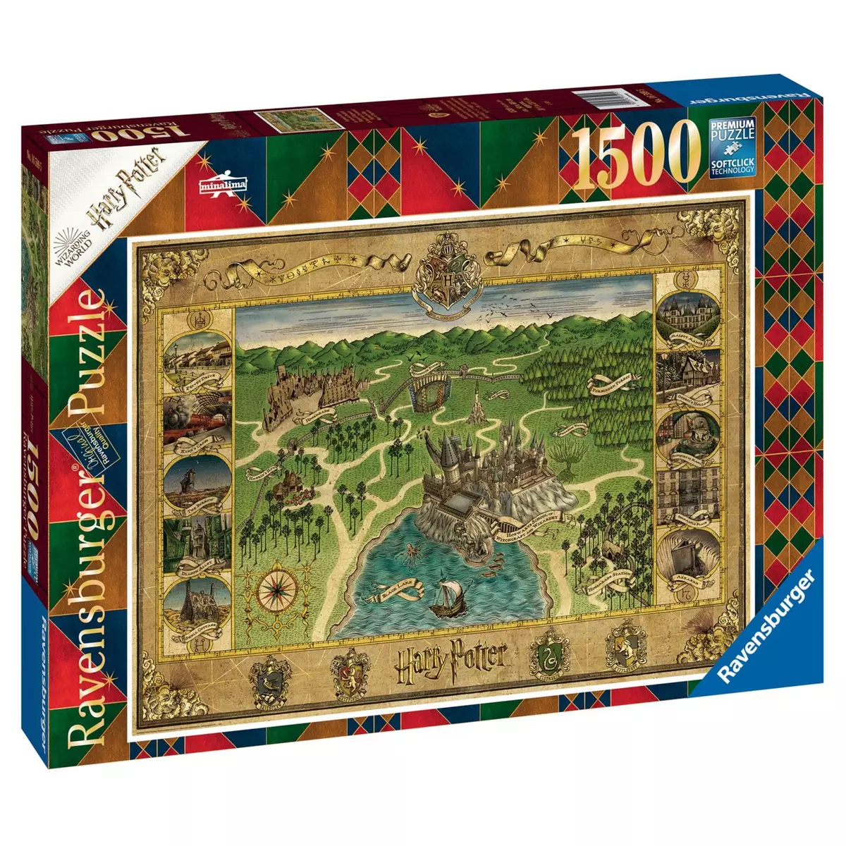 RAVENSBURGER Puzzle 1500 pièces - La carte de Poudlard / Harry Potter