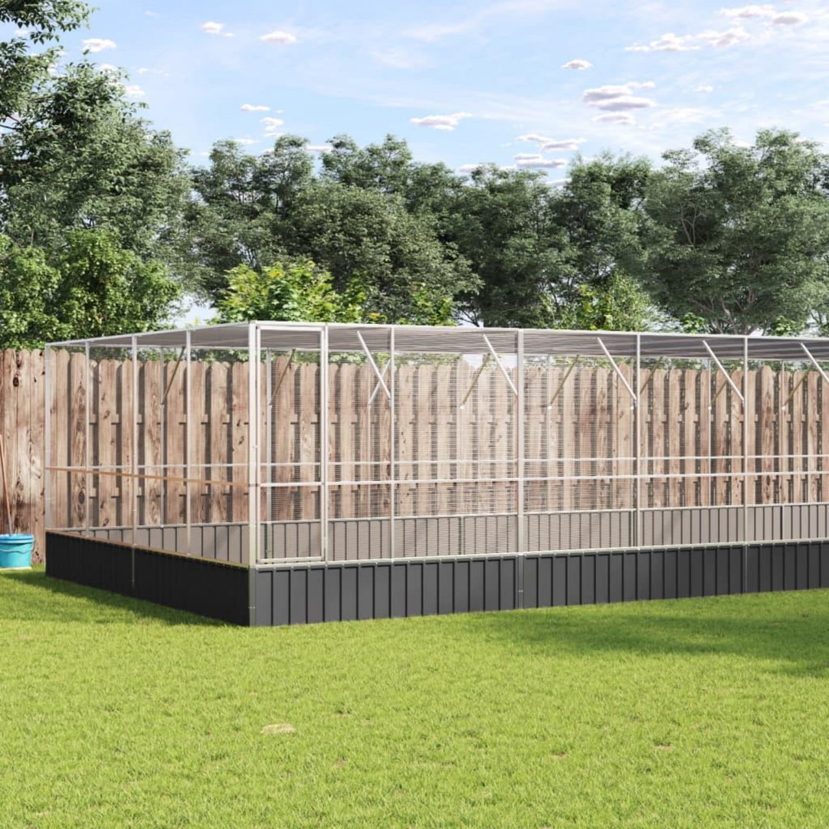 VIDAXL Voliere avec extension argente 832x414x212 cm acier