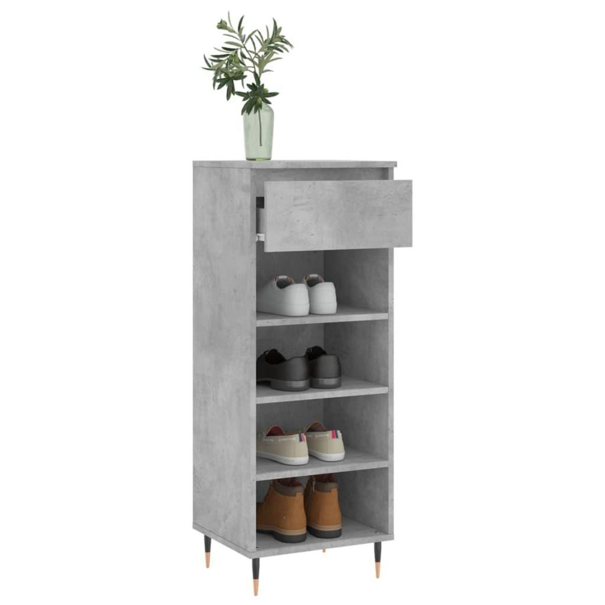 VIDAXL Armoire a chaussures Gris beton 40x36x105 cm Bois d'ingenierie