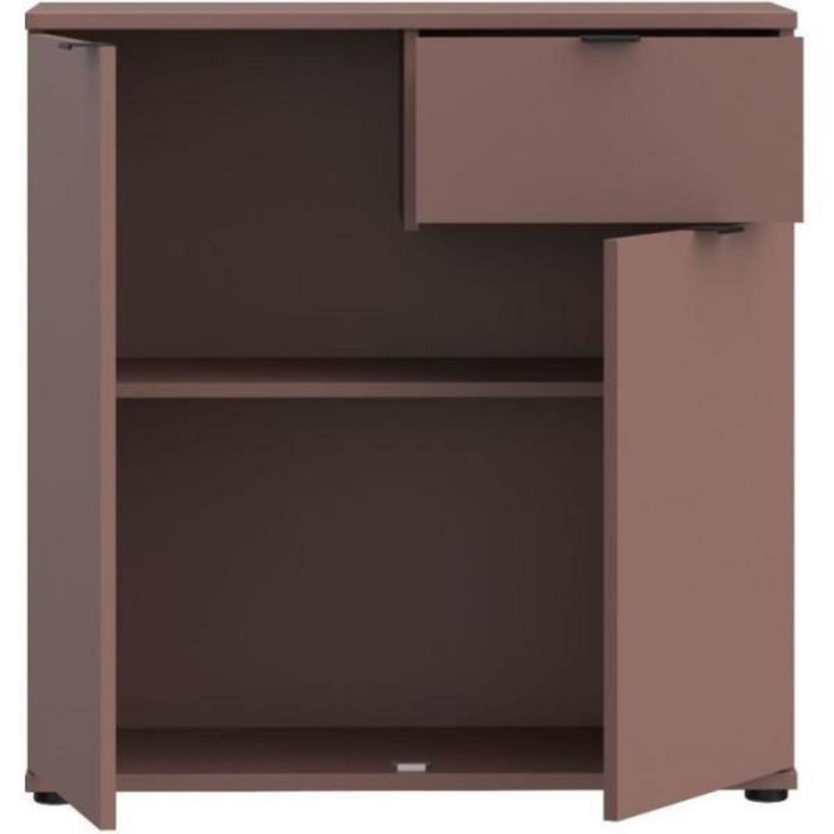 MARKET24 Commode - GANYMEDE - 2 portes - 1 tiroir - Terracotta - 80,1 x 34,1 x 82,3 cm