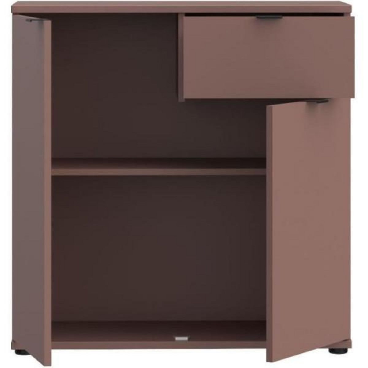 MARKET24 Commode - GANYMEDE - 2 portes - 1 tiroir - Terracotta - 80,1 x 34,1 x 82,3 cm