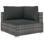 Voir la diapositive 4 : VIDAXL Salon de jardin 4 pcs avec coussins resine tressee gris