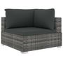 Voir la diapositive 4 : VIDAXL Salon de jardin 4 pcs avec coussins resine tressee gris