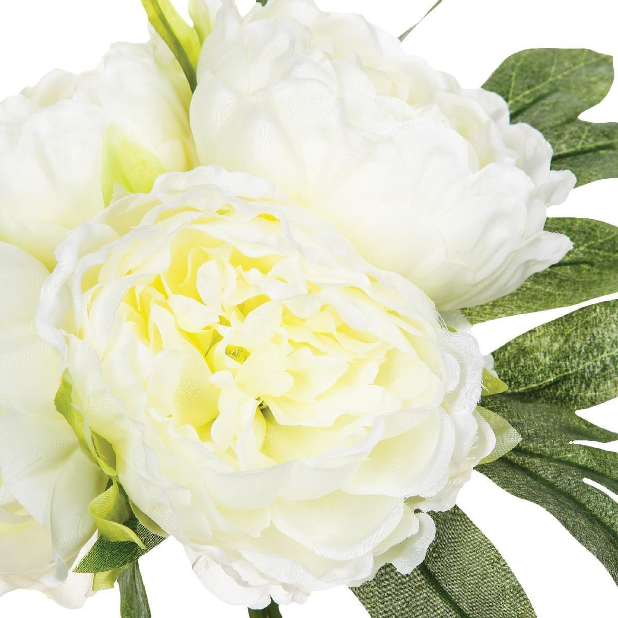 Voir la diapositive 3 : ATMOSPHERA Bouquet de fleurs  4 pivoines  31cm blanc
