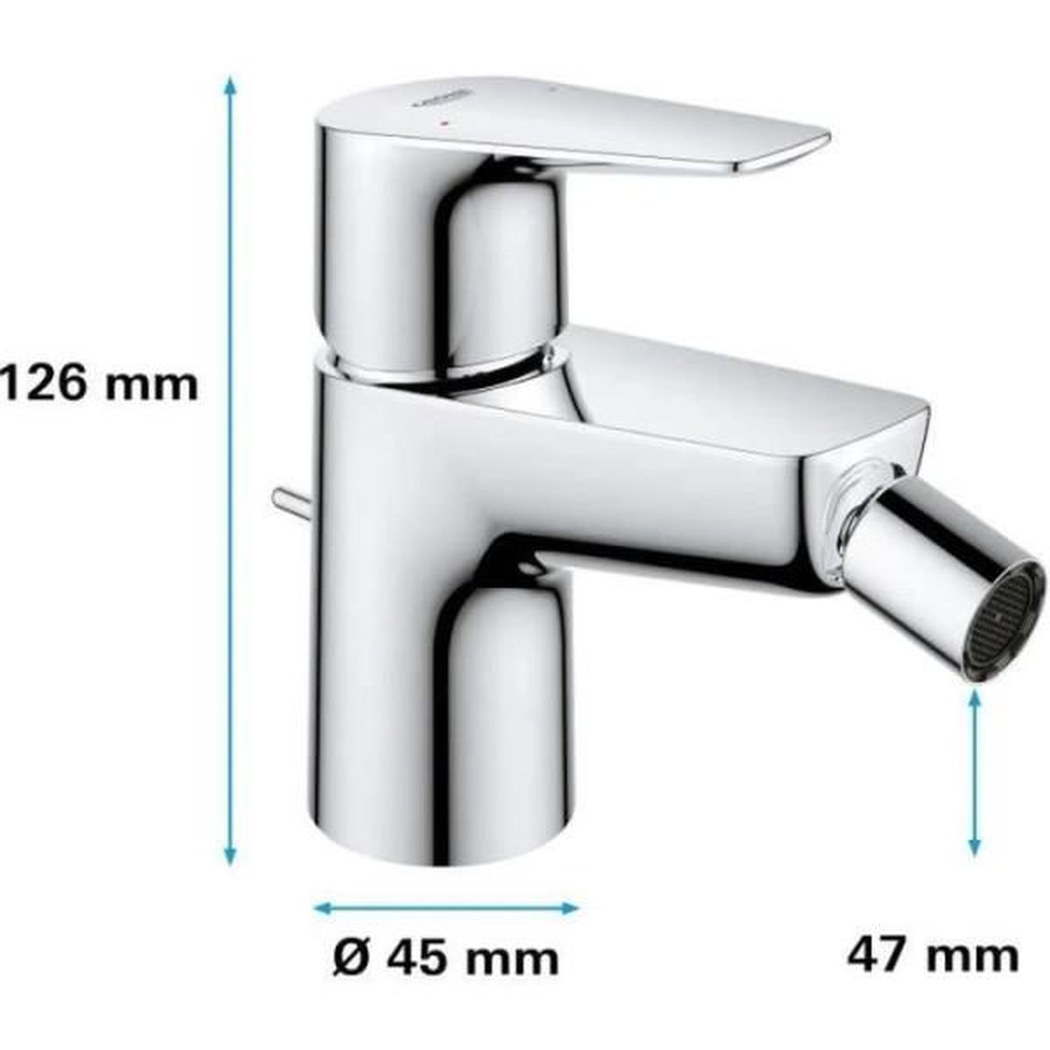 Voir la diapositive 5 : Grohe Mitigeur monocommande bidet grohe start edge - tirette de vidage - mousseur économique d'eau - chromé