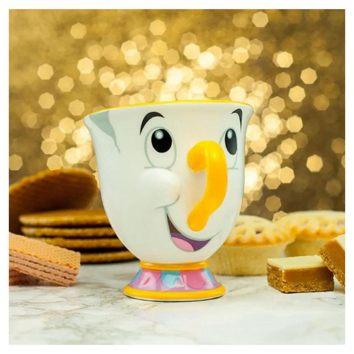 WORLD TRADE & TECHNOLOGIE Mug en Porcelaine Officiel de La Belle et la Bête - Design Élégant et de Haute Qualité