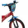 Marvel Vélo 16  Garçon Licence  Spiderman  + Casque pour enfant de 105/120 cm avec stabilisateurs à molettes - 2 freins - Plaque décorative avant - porte bidon