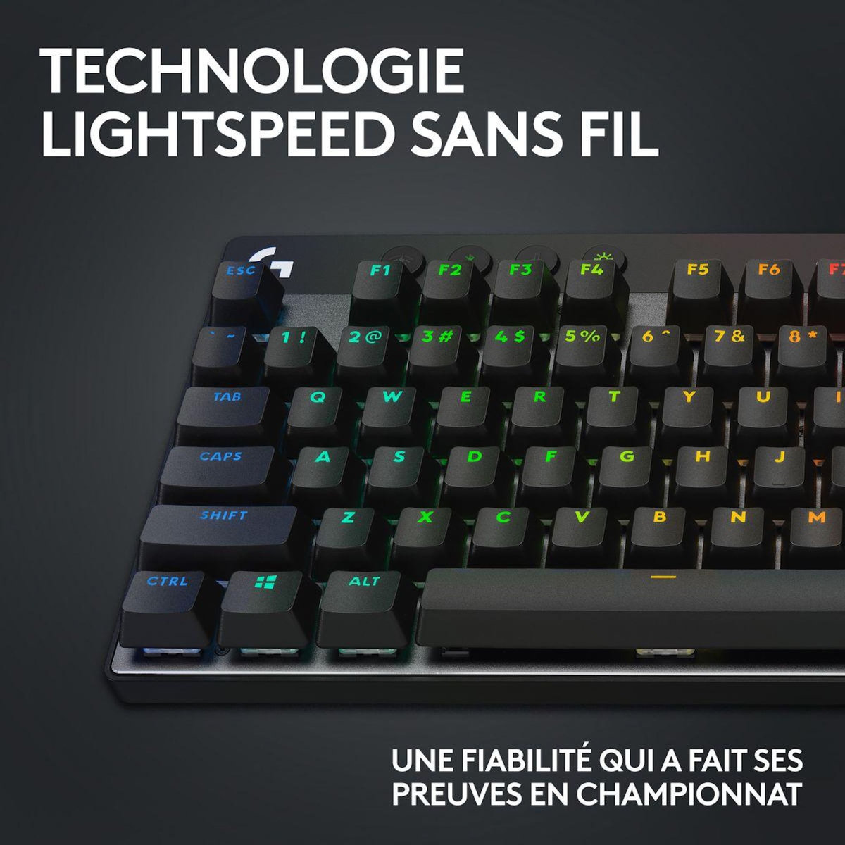 Logitech Clavier gamer sans fil Pro X LIGHTSPEED  TKL Tactile Noir