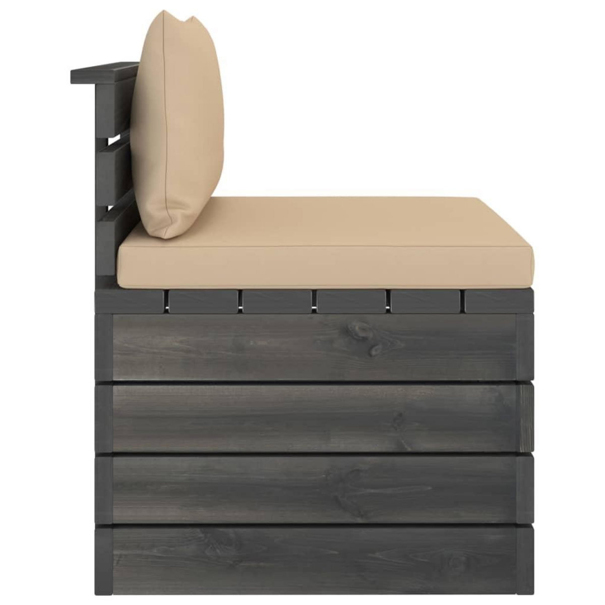 VIDAXL Salon palette de jardin 2 pcs avec coussins Bois de pin massif