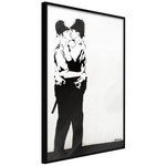 Paris Prix Affiche Murale Encadrée  Banksy Kissing Coppers II. Coloris disponibles : Noir, Jaune