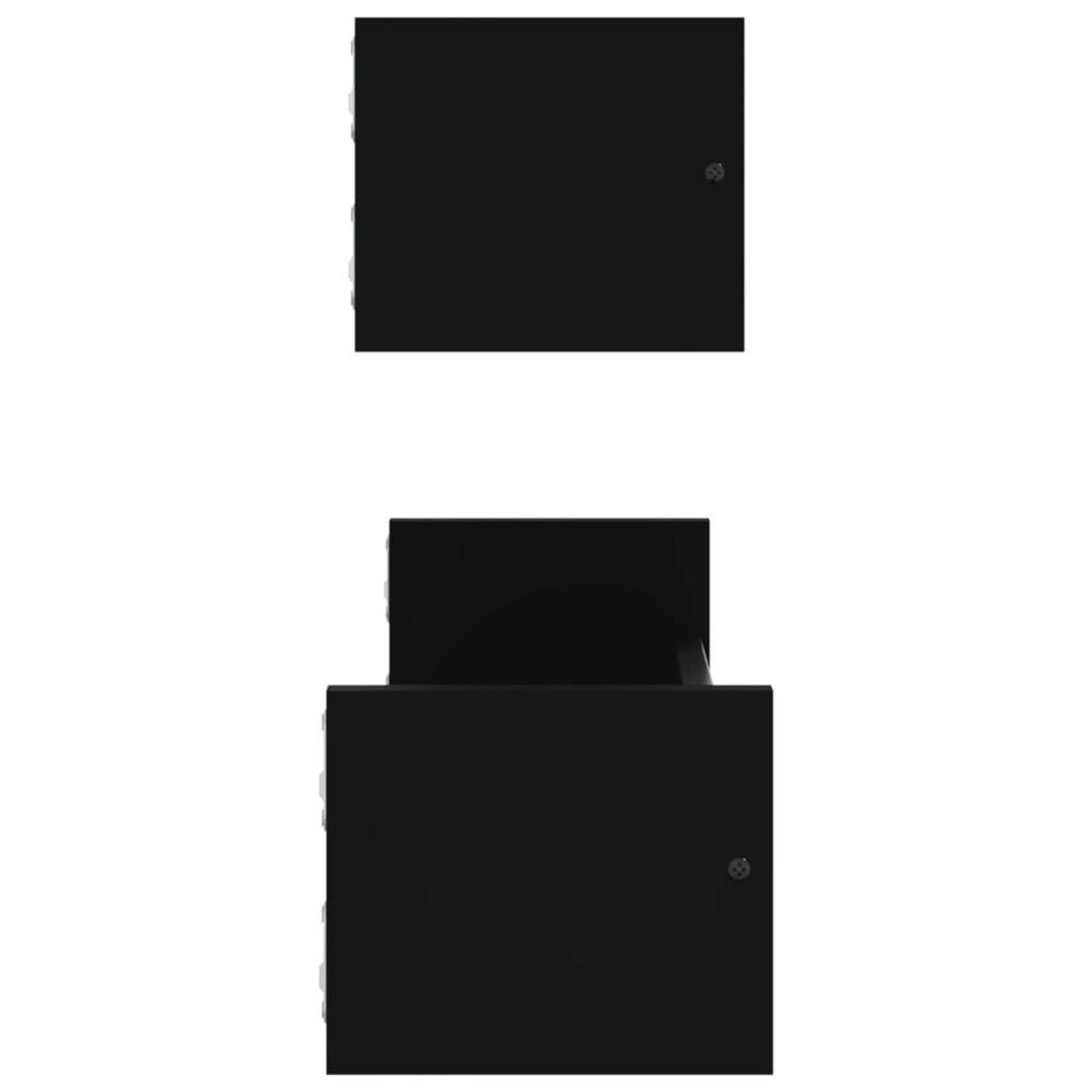 VIDAXL Etageres murales avec barres 2 pcs noir 60x16x14 cm