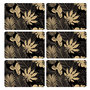 Voir la diapositive 1 : HABITABLE Lot de 6 sets de table motif feuillage avec encre métallique LYRA - 30 x 45 cm - Or et noir