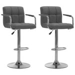 VIDAXL Chaises de bar lot de 2 gris clair tissu