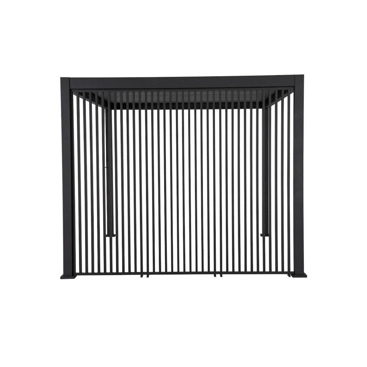 SWEEEK Pergola bioclimatique. aluminium. 3x4m. lames orientables + 3 persiennes verticales 100cm anthracite