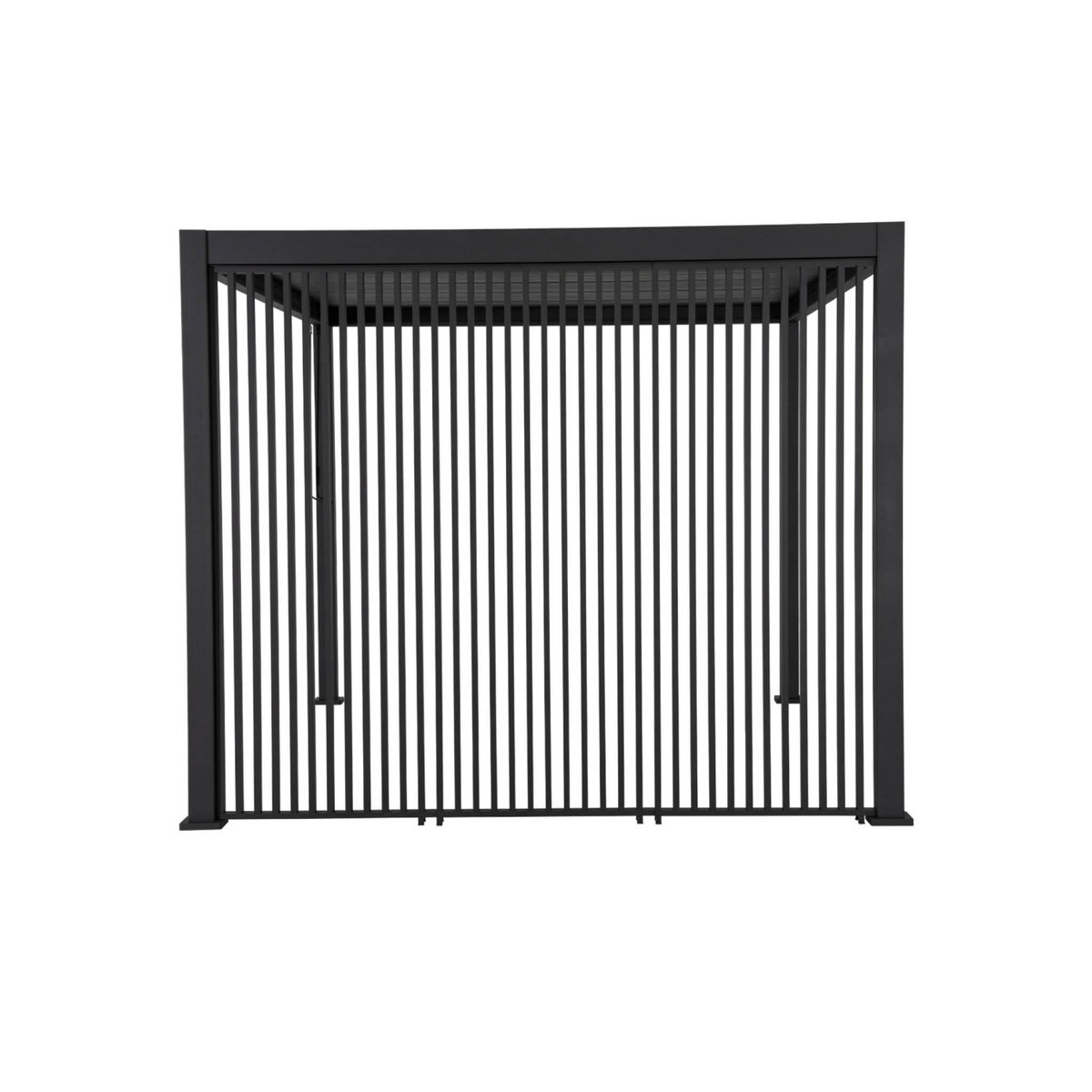 SWEEEK Pergola bioclimatique. aluminium. 3x4m. lames orientables + 3 persiennes verticales 100cm anthracite