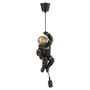 Voir la diapositive 1 : Paris Prix Lampe Suspension  Singe Astronaute  37cm Noir & Or