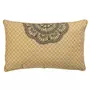 Coussin rectangle déhoussable en coton larges motifs dentelle et crochet  DENTELLE safran