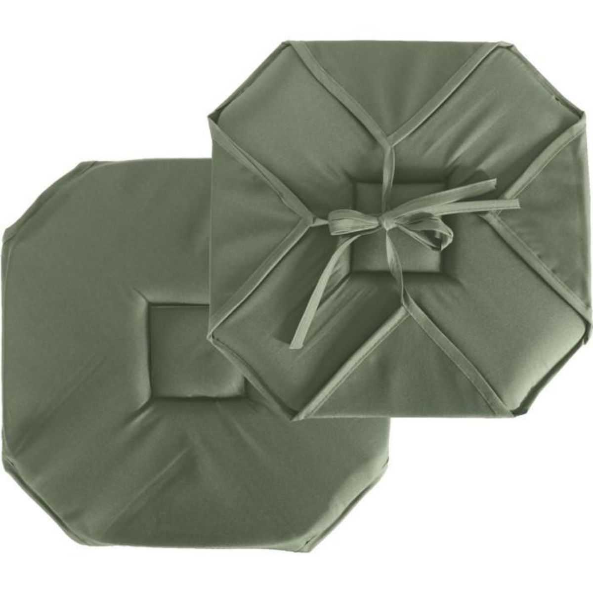 Paris Prix Galette de Chaise Uni  Basic  40x40cm Vert Gris