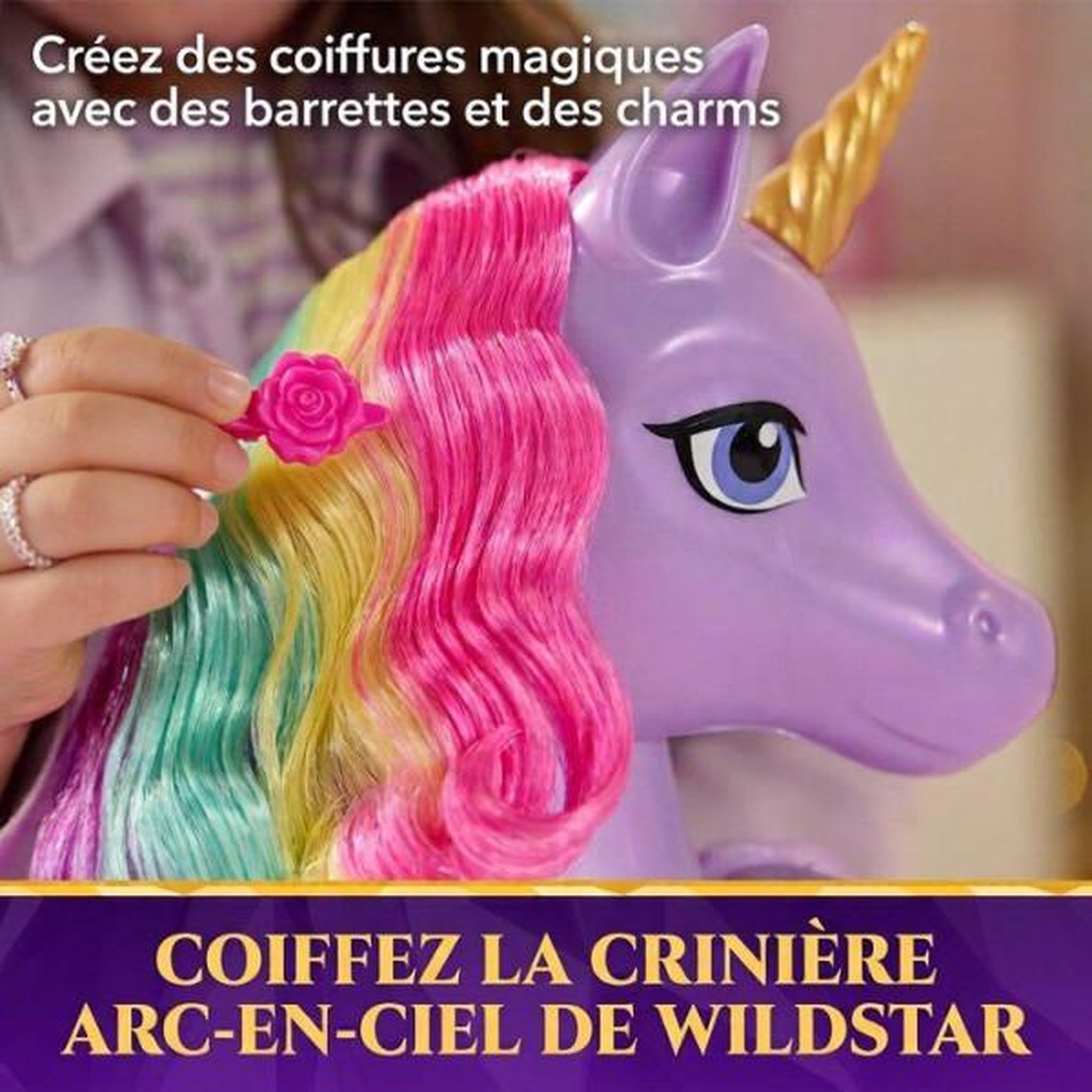 Voir la diapositive 3 : SPIN MASTER Tete a coiffer 2 en 1 Licorne Wildstar - Unicorn Academy - Se transforme en playset - SPIN MASTER - A partir De 4 Ans