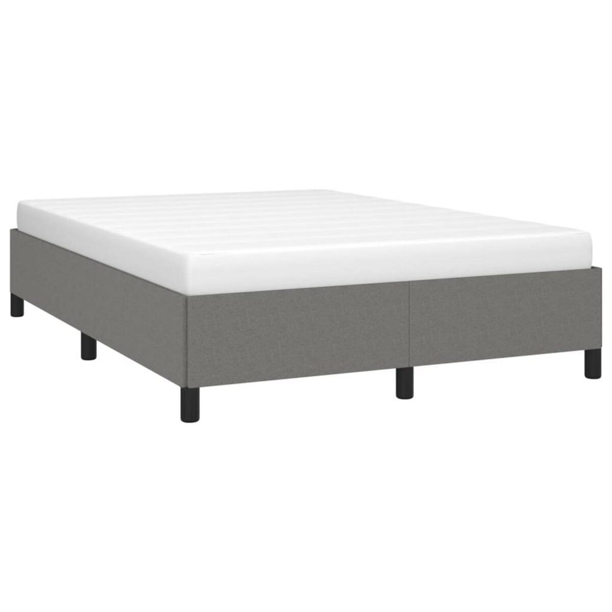 VIDAXL Cadre de lit sans matelas gris fonce 140x200 cm tissu