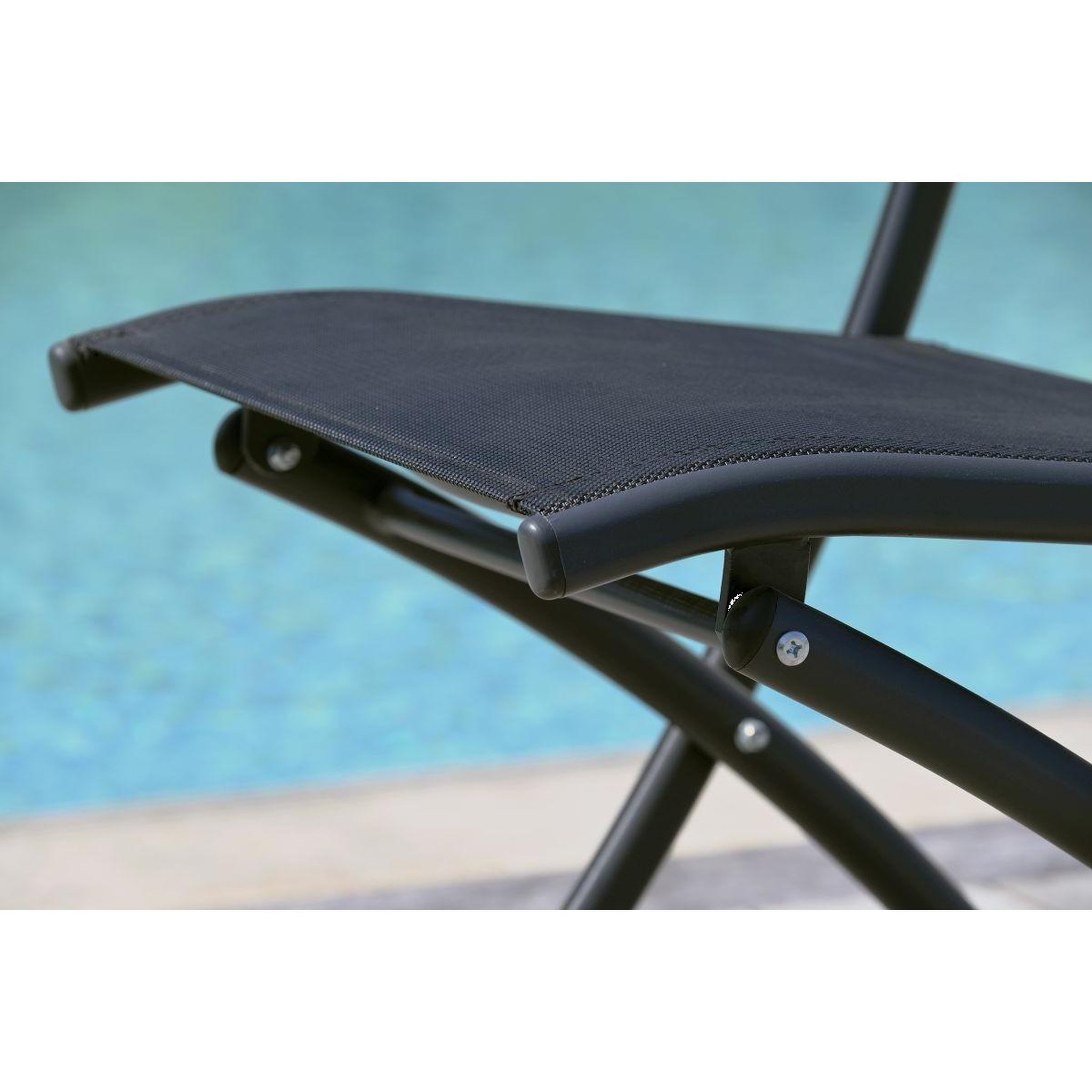 Voir la diapositive 3 : DCB GARDEN Chaise de Jardin Pliante  Boston  82cm Gris Anthracite