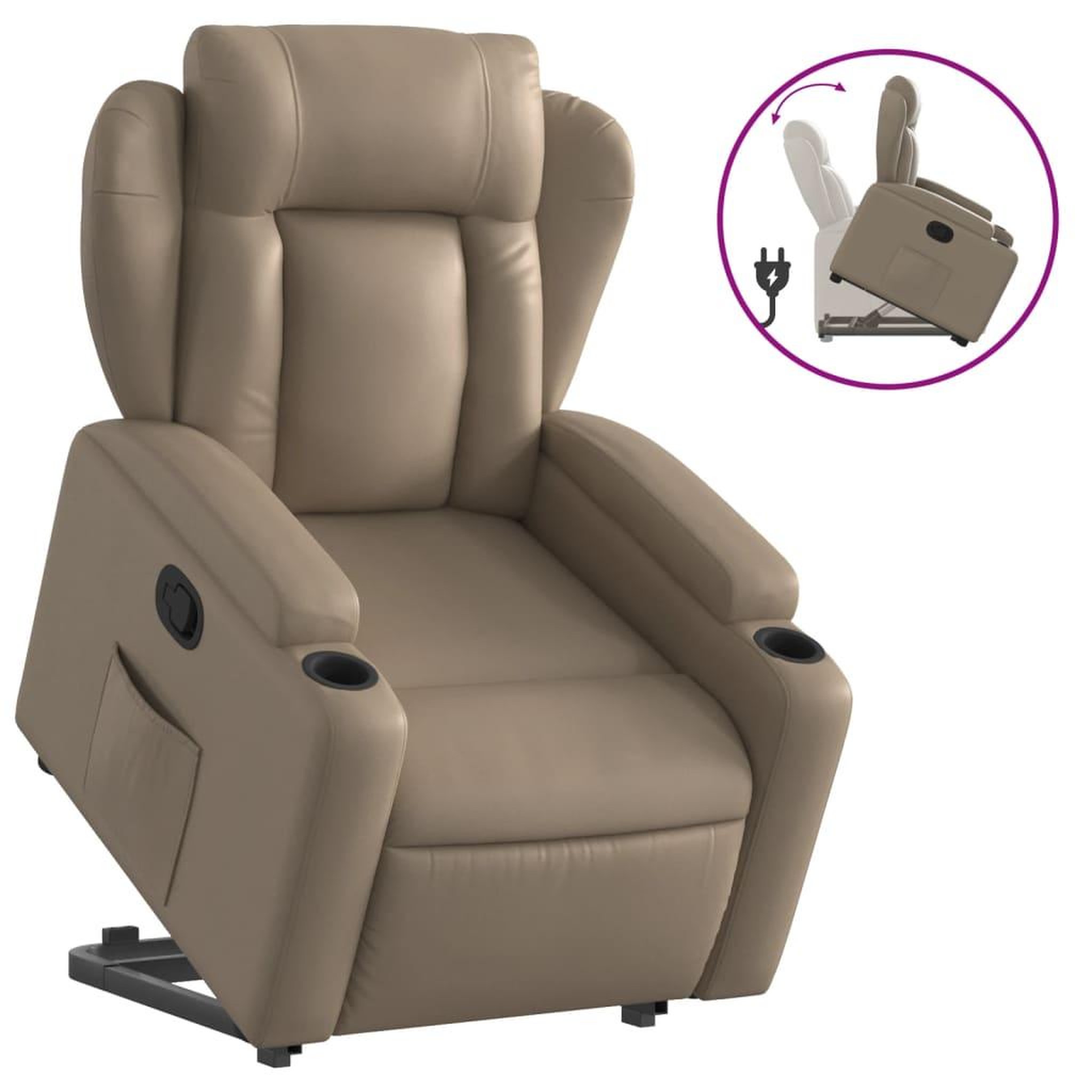 Voir la diapositive 2 : VIDAXL Fauteuil inclinable Cappuccino Similicuir