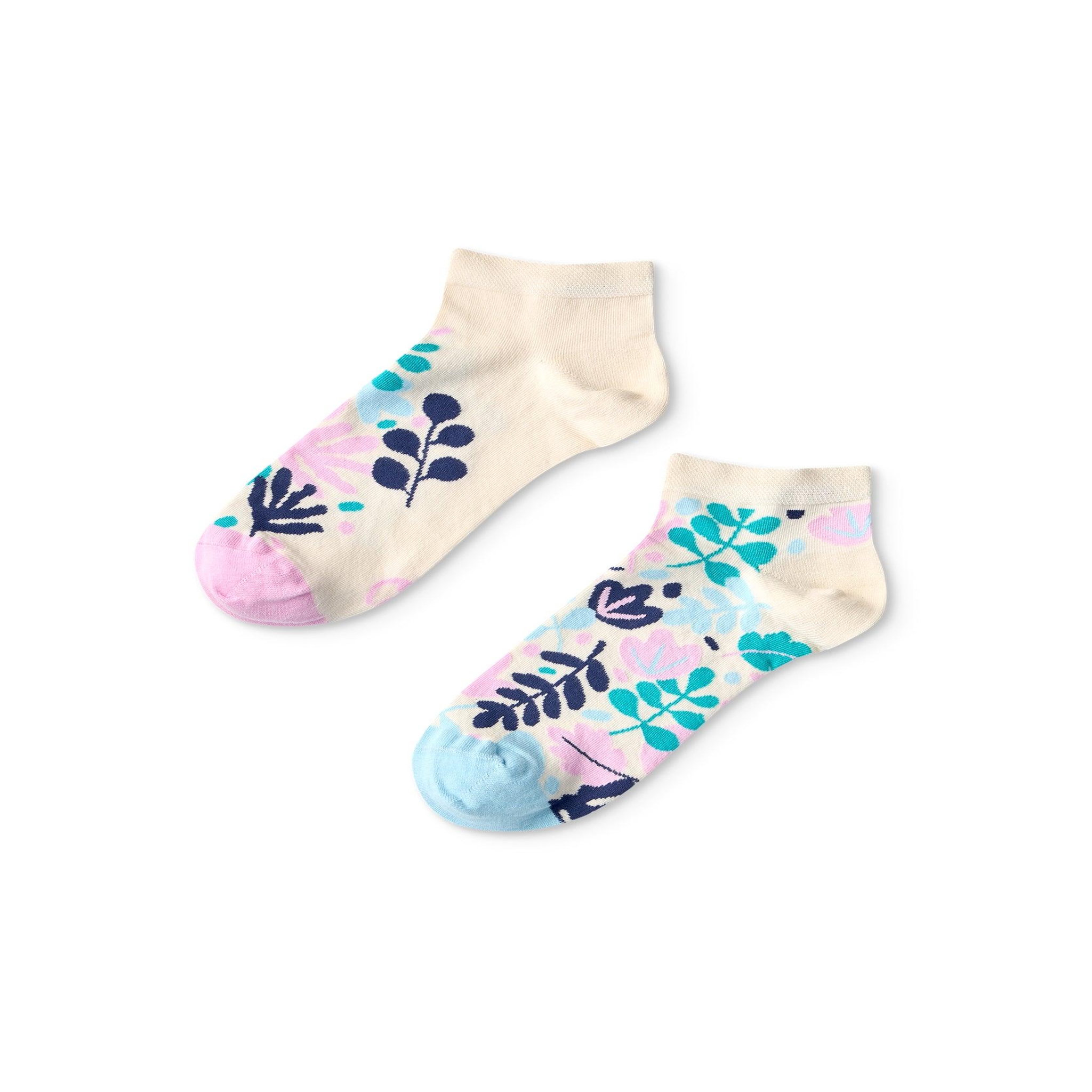 DEDOLES Socquettes feuilles turquoises. Coloris disponibles : Beige