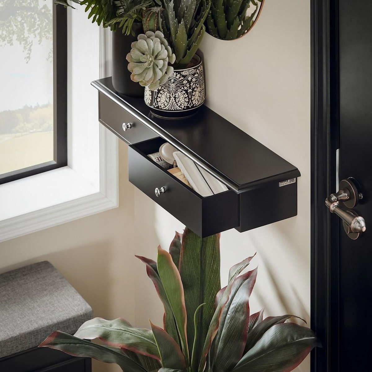 SOBUY SoBuy - Étagère murale avec deux tiroirs - Moderne - FRG43