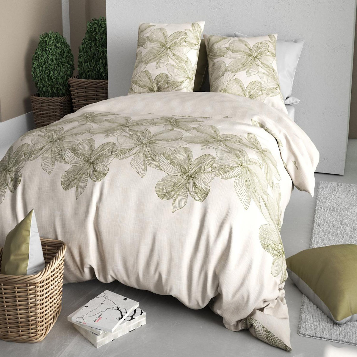 ATELIER DU COTON Parure housse de couette imprimée 100% coton 57fils MILA