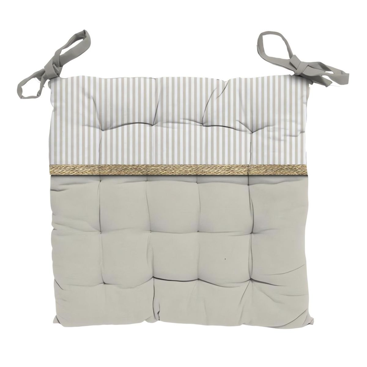 SOLEIL D'OCRE Dessus de chaise en coton capitonné 40x40x5 cm AIMEE, par Soleil d'Ocre