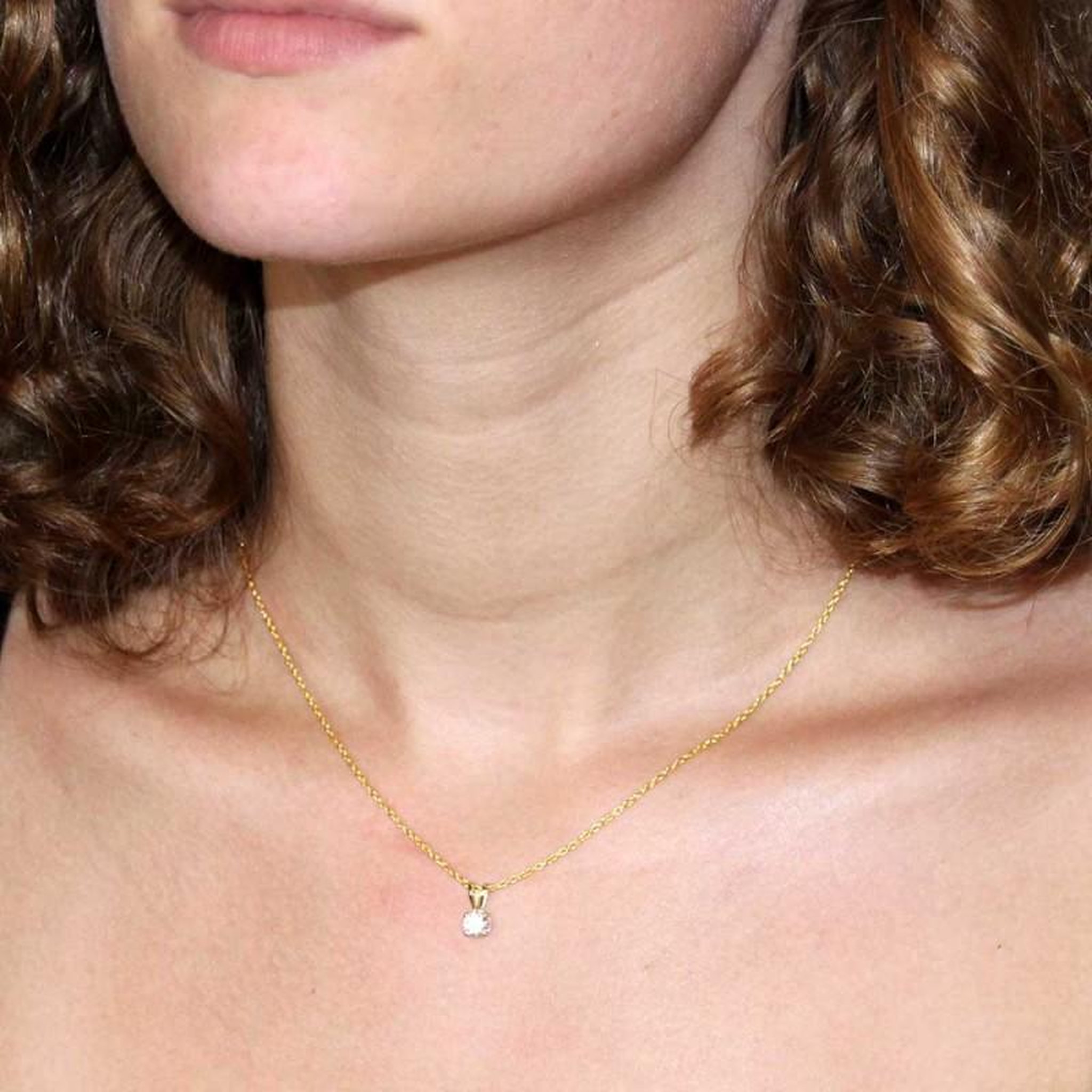 Voir la diapositive 3 : L'ATELIER D'AZUR Collier - Pendentif Or Jaune Zirconium Rond - Femme
