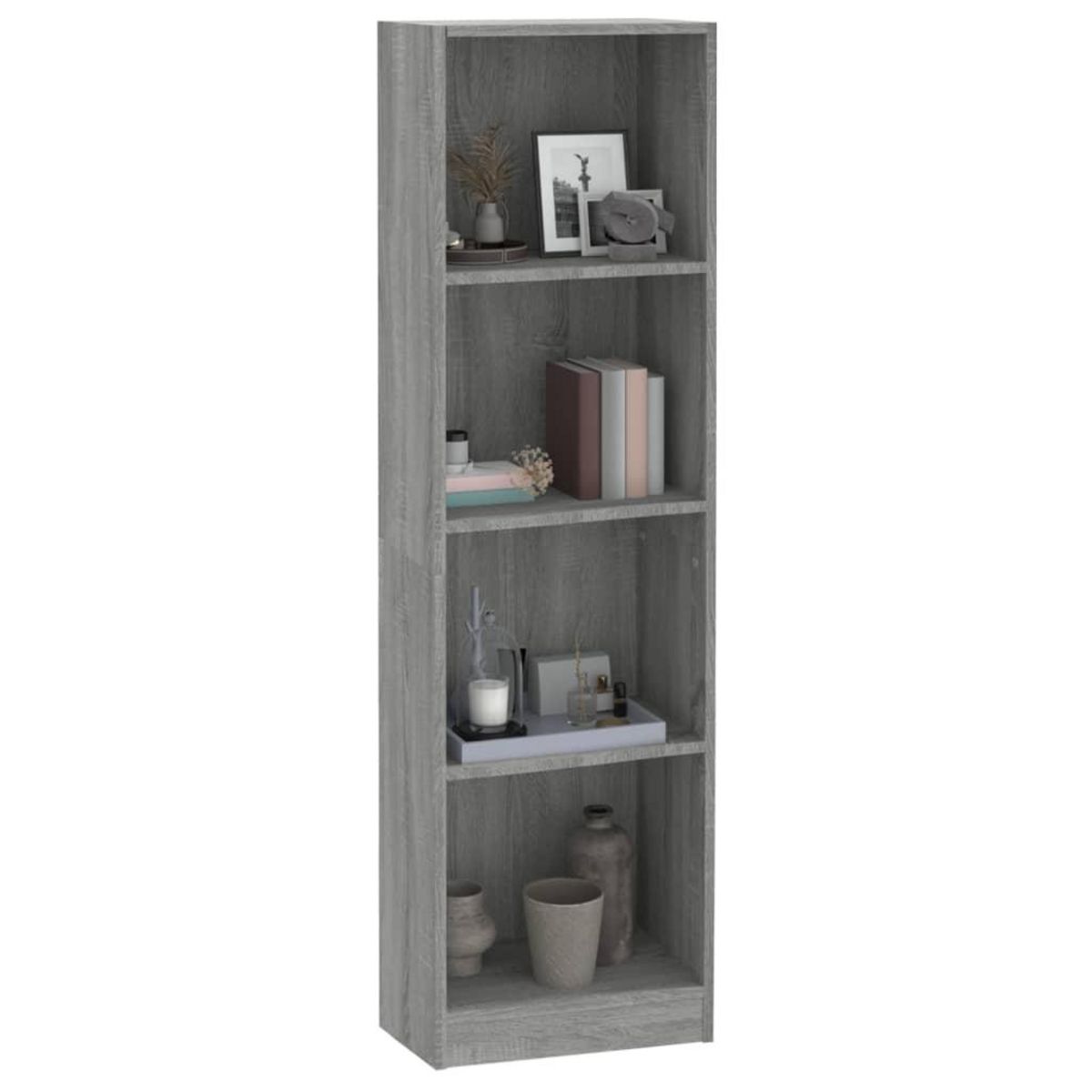 VIDAXL Bibliotheque 4 niveaux Sonoma gris 40x24x143 cm