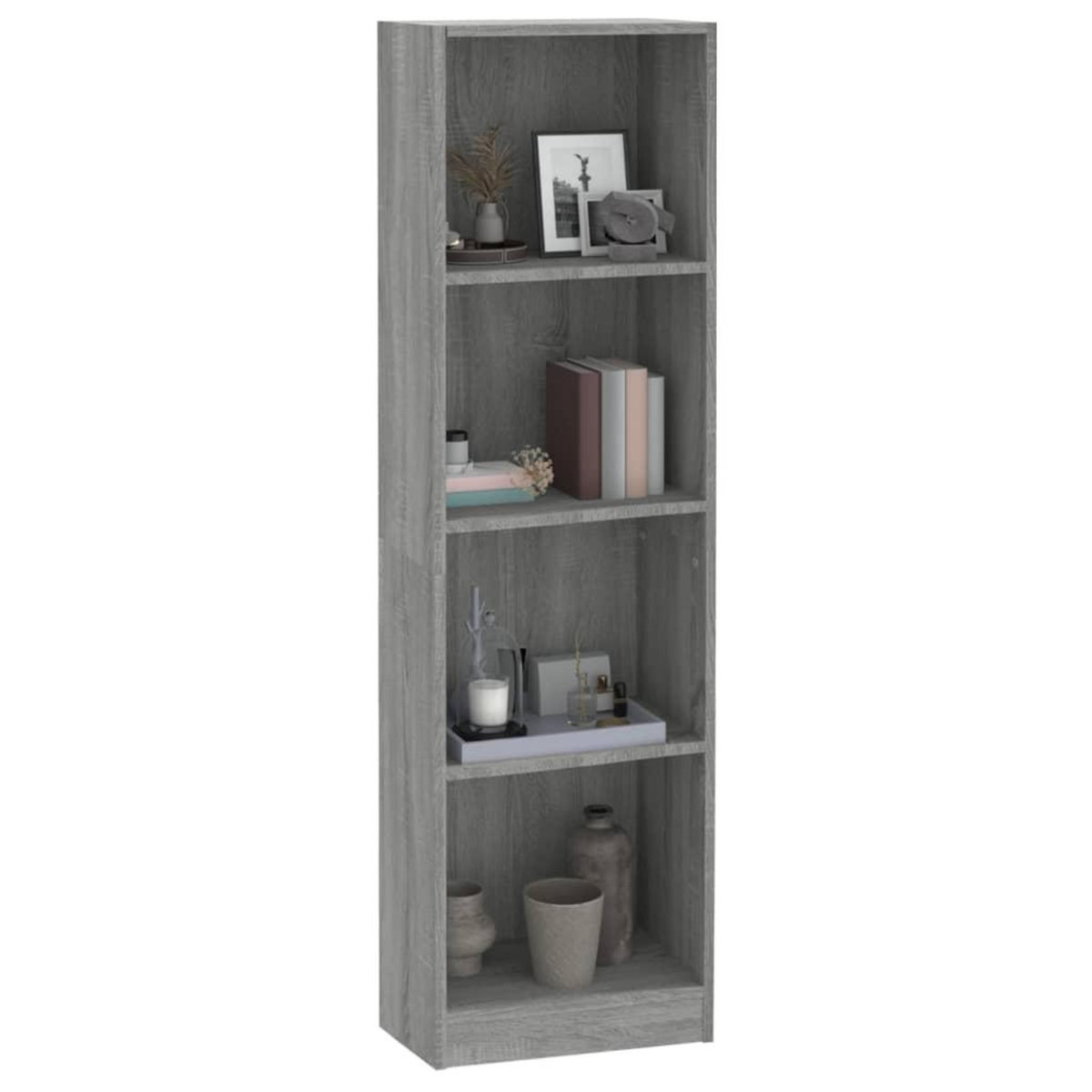 VIDAXL Bibliotheque 4 niveaux Sonoma gris 40x24x143 cm