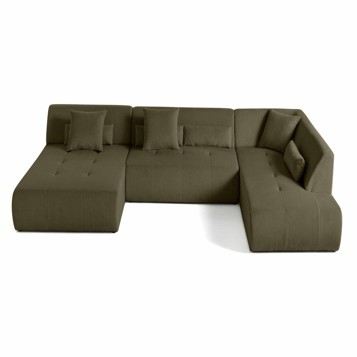 LISA DESIGN Onyx - canapé panoramique modulable d'angle droit 7 places - en velours côtelé