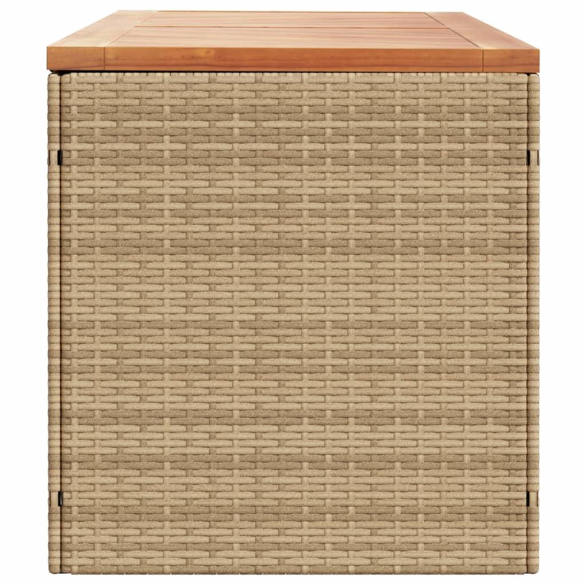 Voir la diapositive 5 : VIDAXL Boîte de rangement de jardin beige resine tressee bois d'acacia