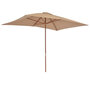 Voir la diapositive 4 : VIDAXL Parasol d'exterieur avec mat en bois 200 x 300 cm taupe