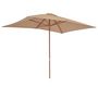 Voir la diapositive 4 : VIDAXL Parasol d'exterieur avec mat en bois 200 x 300 cm taupe